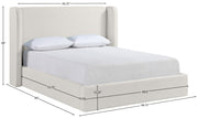 Kendall Linen Textured Fabric Upholstered Full Bed in Cream - B1282Cream-F