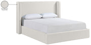 Kendall Linen Textured Fabric Upholstered Full Bed in Cream - B1282Cream-F