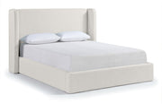 Kendall Linen Textured Fabric Upholstered Full Bed in Cream - B1282Cream-F