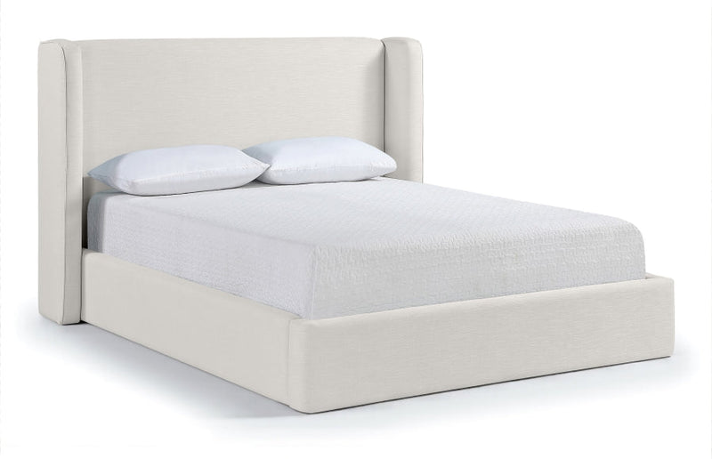 Kendall Linen Textured Fabric Upholstered Full Bed in Cream - B1282Cream-F