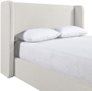 Kendall Linen Textured Fabric Upholstered Full Bed in Cream - B1282Cream-F