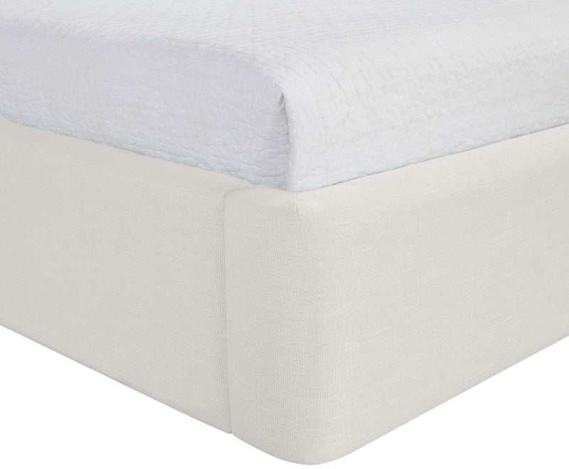 Kendall Linen Textured Fabric Upholstered Full Bed in Cream - B1282Cream-F