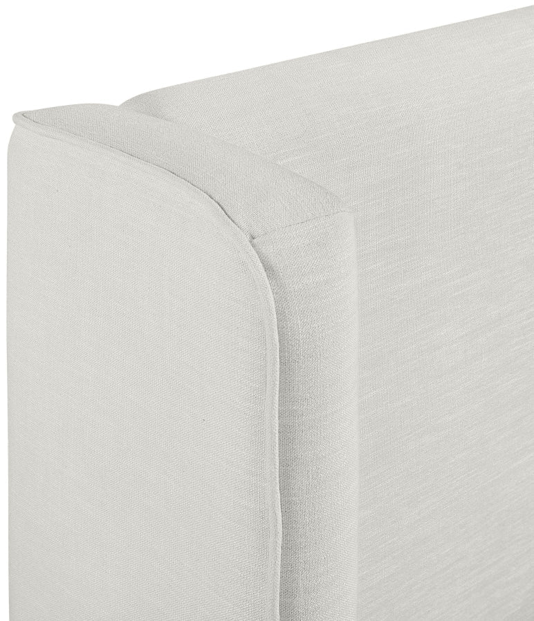 Kendall Linen Textured Fabric Upholstered Full Bed in Cream - B1282Cream-F
