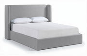 Kendall Linen Textured Fabric Upholstered Full Bed in Grey - B1282Grey-F