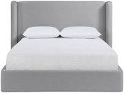 Kendall Linen Textured Fabric Upholstered Full Bed in Grey - B1282Grey-F