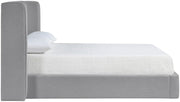 Kendall Linen Textured Fabric Upholstered Full Bed in Grey - B1282Grey-F