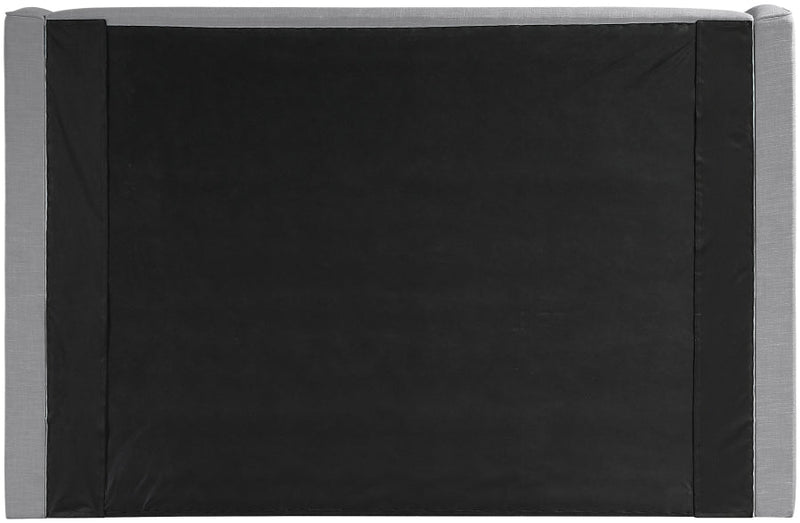 Kendall Linen Textured Fabric Upholstered Full Bed in Grey - B1282Grey-F