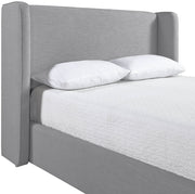 Kendall Linen Textured Fabric Upholstered Full Bed in Grey - B1282Grey-F