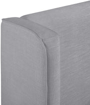 Kendall Linen Textured Fabric Upholstered Full Bed in Grey - B1282Grey-F