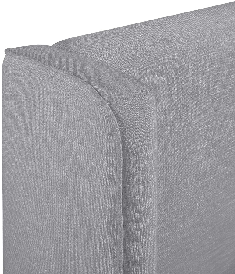 Kendall Linen Textured Fabric Upholstered Full Bed in Grey - B1282Grey-F