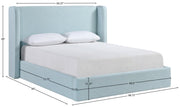 Kendall Linen Textured Fabric Upholstered Full Bed in Light Blue - B1282LtBlu-F