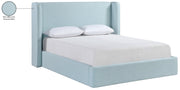Kendall Linen Textured Fabric Upholstered Full Bed in Light Blue - B1282LtBlu-F