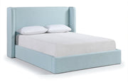 Kendall Linen Textured Fabric Upholstered Full Bed in Light Blue - B1282LtBlu-F