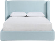 Kendall Linen Textured Fabric Upholstered Full Bed in Light Blue - B1282LtBlu-F