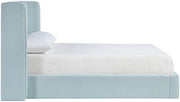 Kendall Linen Textured Fabric Upholstered Full Bed in Light Blue - B1282LtBlu-F