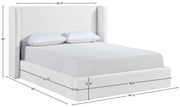 Kendall Linen Textured Fabric Upholstered Full Bed in White - B1282White-F
