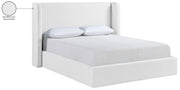 Kendall Linen Textured Fabric Upholstered Full Bed in White - B1282White-F