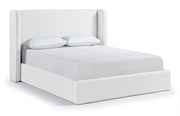 Kendall Linen Textured Fabric Upholstered Full Bed in White - B1282White-F