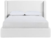 Kendall Linen Textured Fabric Upholstered Full Bed in White - B1282White-F