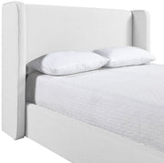 Kendall Linen Textured Fabric Upholstered Full Bed in White - B1282White-F