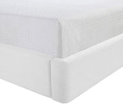 Kendall Linen Textured Fabric Upholstered Full Bed in White - B1282White-F