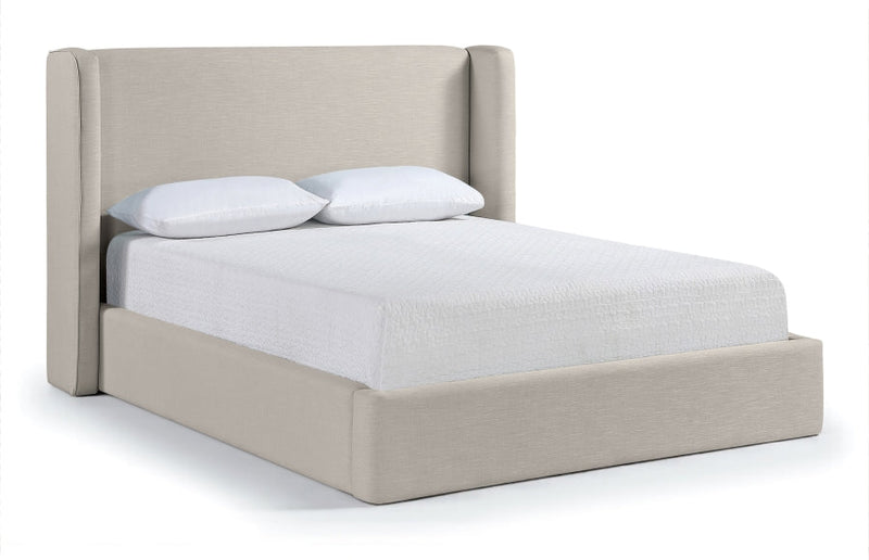 Kendall Linen Textured Fabric Upholstered King Bed in Beige - B1282Beige-K