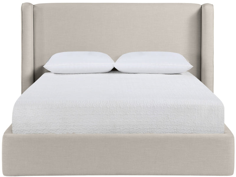 Kendall Linen Textured Fabric Upholstered King Bed in Beige - B1282Beige-K