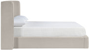 Kendall Linen Textured Fabric Upholstered King Bed in Beige - B1282Beige-K