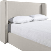 Kendall Linen Textured Fabric Upholstered King Bed in Beige - B1282Beige-K