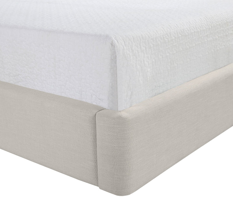 Kendall Linen Textured Fabric Upholstered King Bed in Beige - B1282Beige-K