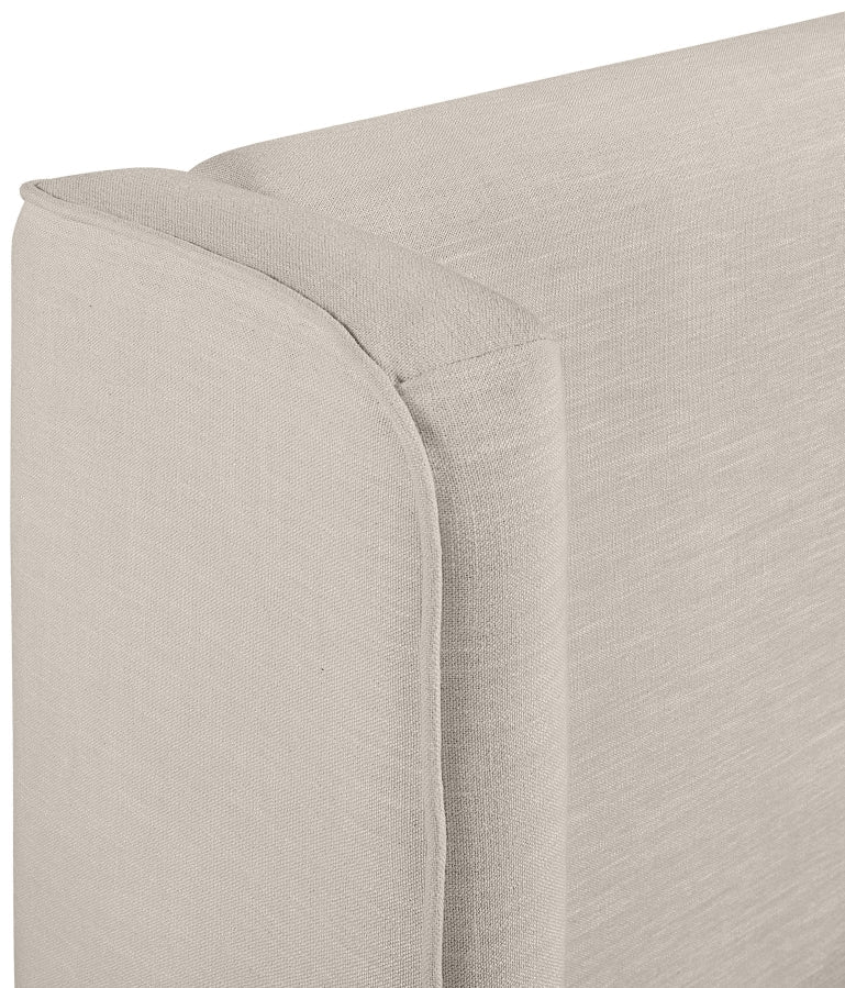 Kendall Linen Textured Fabric Upholstered King Bed in Beige - B1282Beige-K