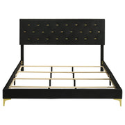 Kendall Upholstered California King Panel Bed Black - 224451KW