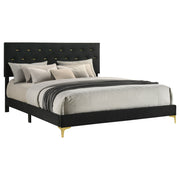 Kendall Upholstered Eastern King Panel Bed Black - 224451KE