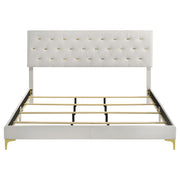 Kendall Upholstered Eastern King Panel Bed White - 224401KE