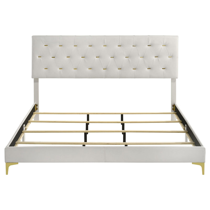 Kendall Upholstered Eastern King Panel Bed White - 224401KE