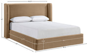 Kendall Velvet Upholstered Full Bed in Beige - B1283Beige-F