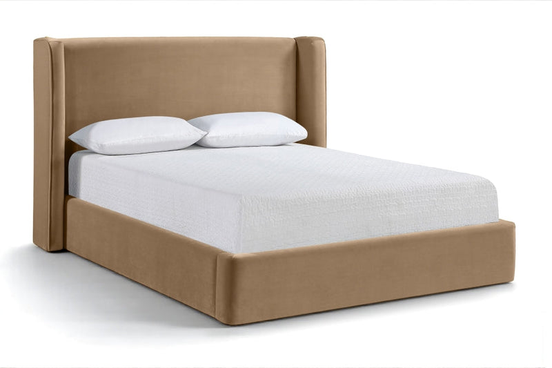 Kendall Velvet Upholstered Full Bed in Beige - B1283Beige-F