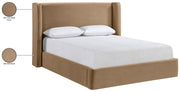 Kendall Velvet Upholstered Full Bed in Beige - B1283Beige-F