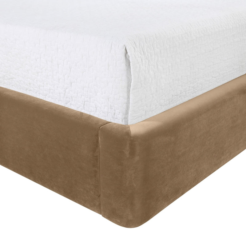Kendall Velvet Upholstered Full Bed in Beige - B1283Beige-F