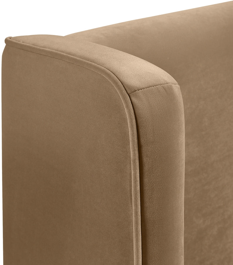Kendall Velvet Upholstered Full Bed in Beige - B1283Beige-F