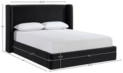 Kendall Velvet Upholstered Full Bed in Black - B1283Black-F
