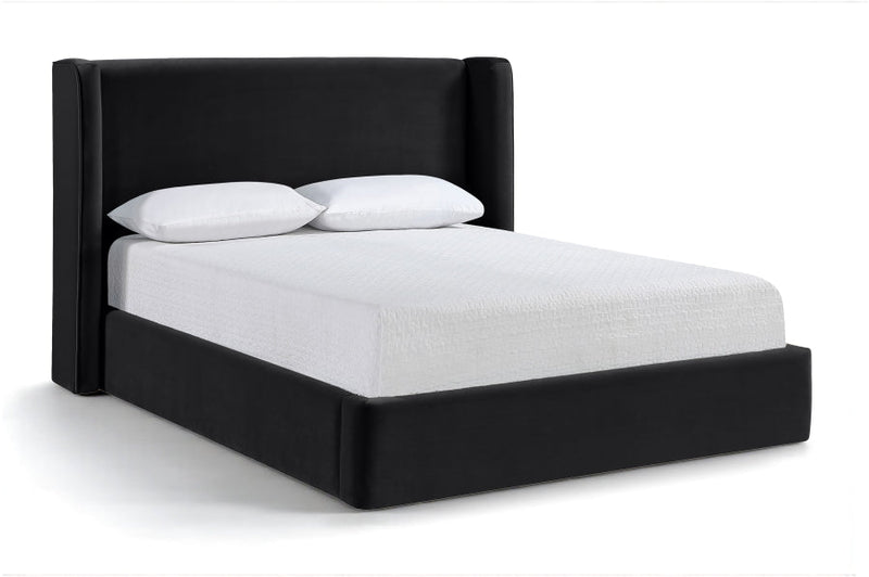 Kendall Velvet Upholstered Full Bed in Black - B1283Black-F