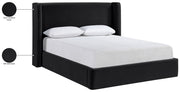 Kendall Velvet Upholstered Full Bed in Black - B1283Black-F