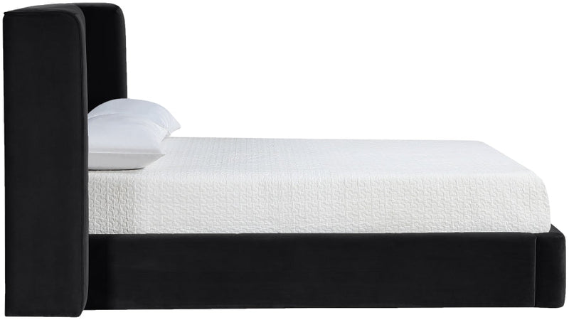 Kendall Velvet Upholstered Full Bed in Black - B1283Black-F