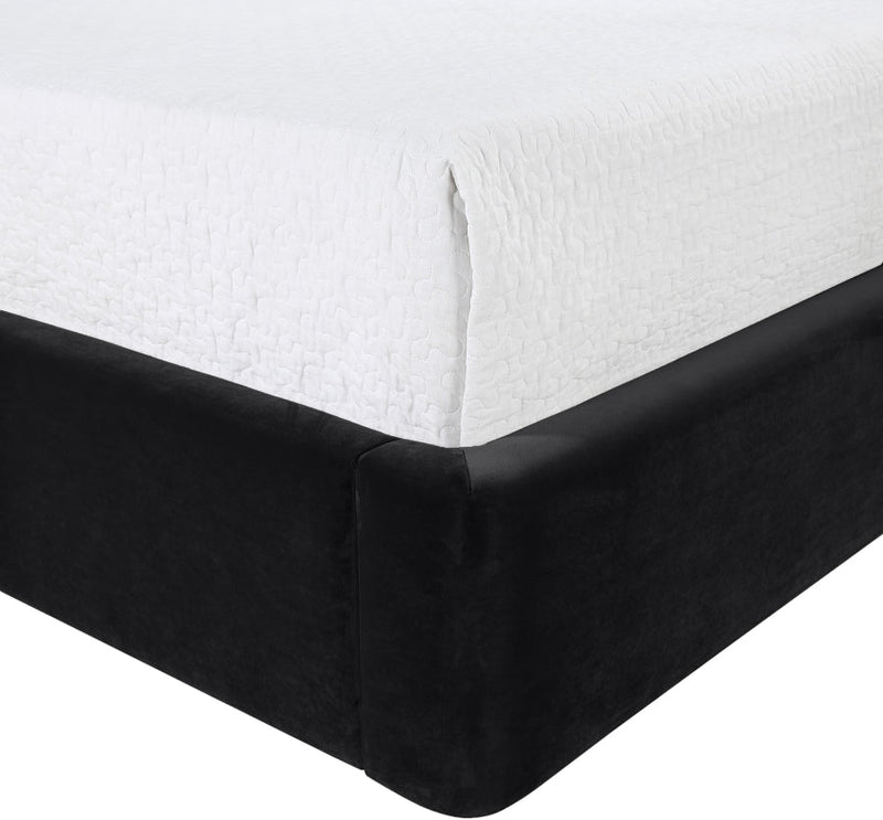 Kendall Velvet Upholstered Full Bed in Black - B1283Black-F