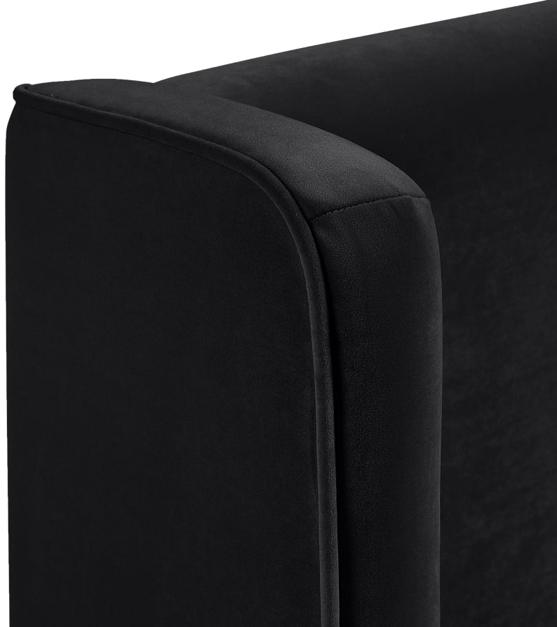 Kendall Velvet Upholstered Full Bed in Black - B1283Black-F