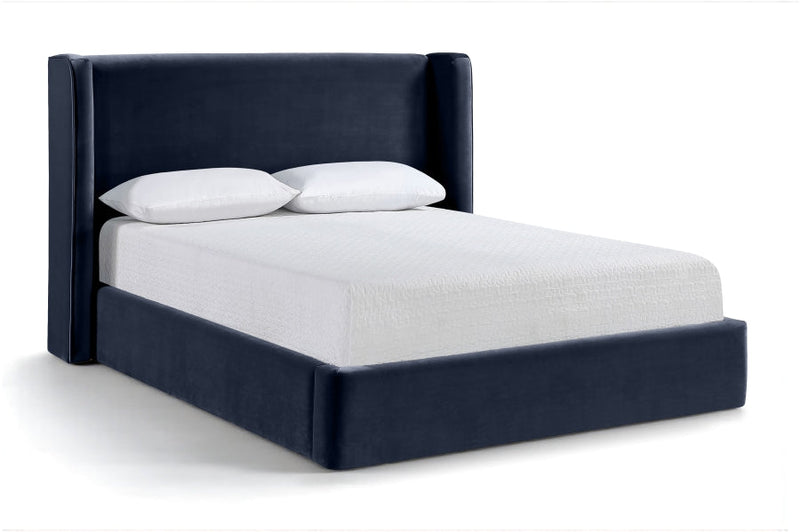 Kendall Velvet Upholstered Full Bed in Blue - B1283Navy-F