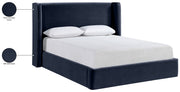 Kendall Velvet Upholstered Full Bed in Blue - B1283Navy-F
