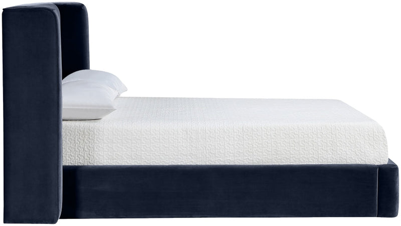 Kendall Velvet Upholstered Full Bed in Blue - B1283Navy-F