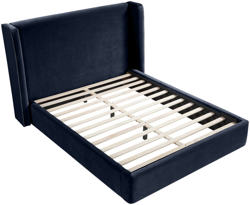 Kendall Velvet Upholstered Full Bed in Blue - B1283Navy-F